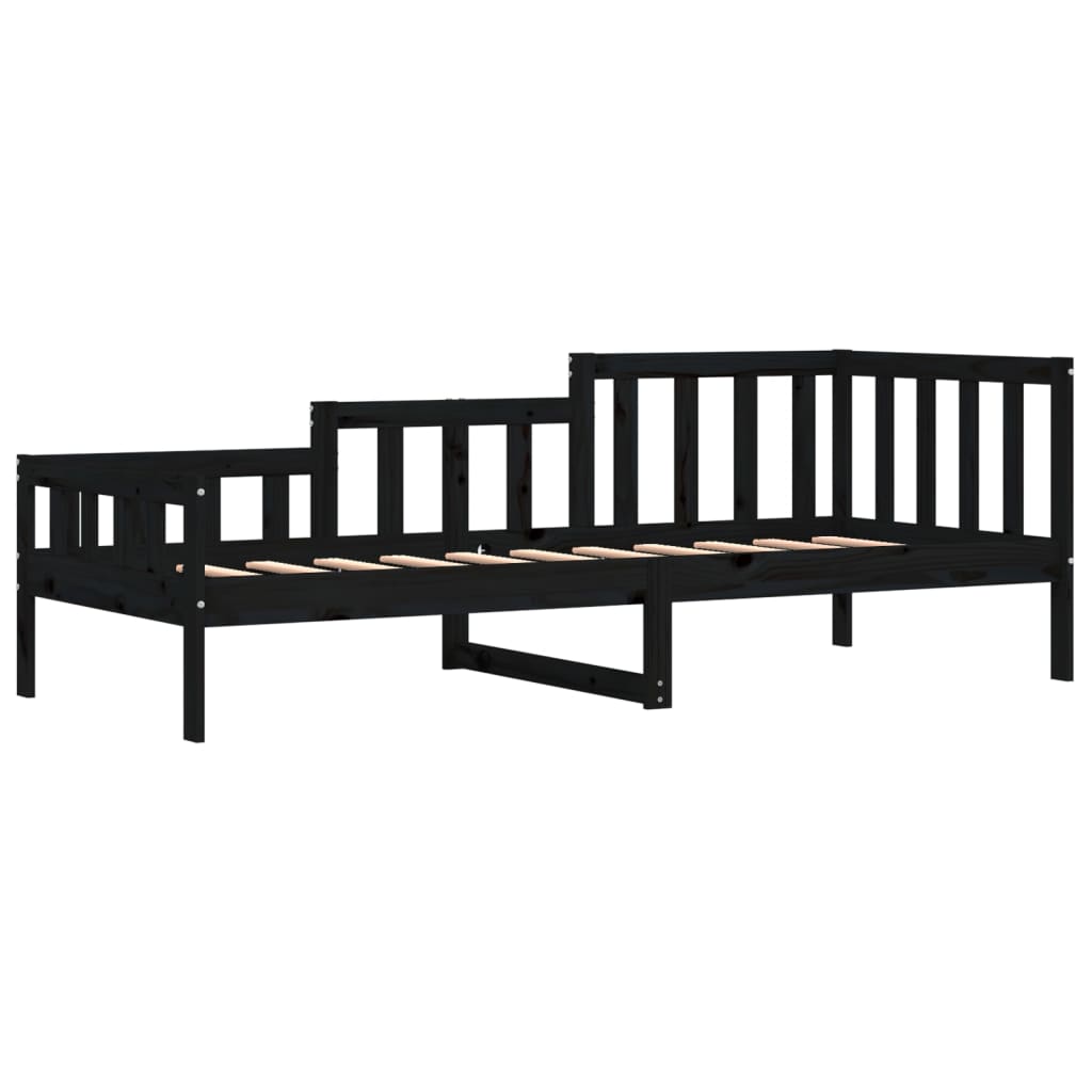 Daybed Black 90x190 cm Solid Pine