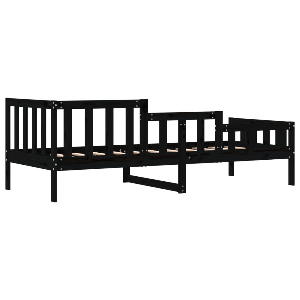 Daybed Black 90x190 cm Solid Pine