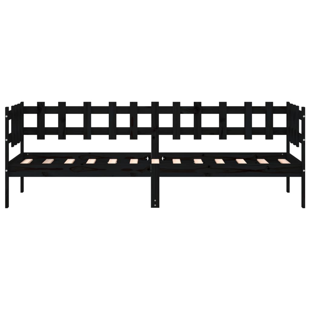 Daybed Black 80x200 cm Solid Pine