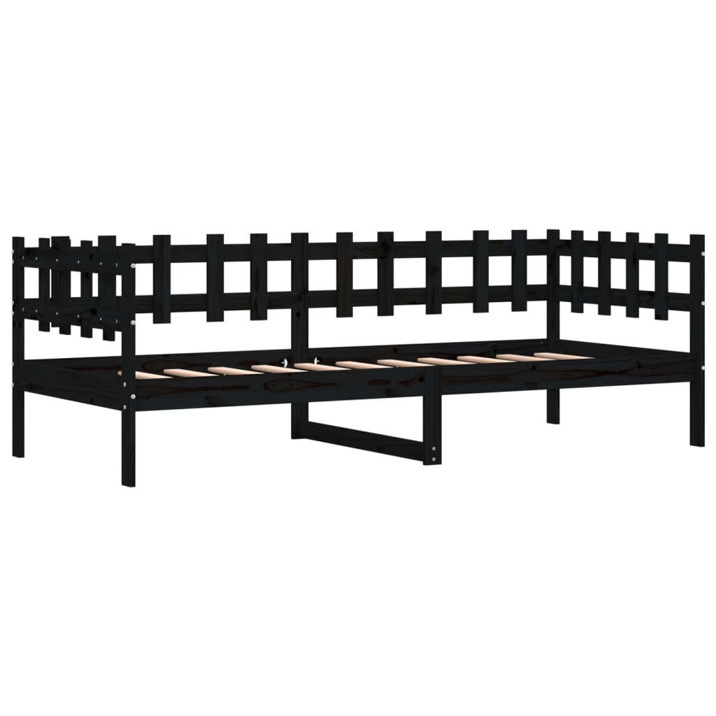 Daybed Black 80x200 cm Solid Pine