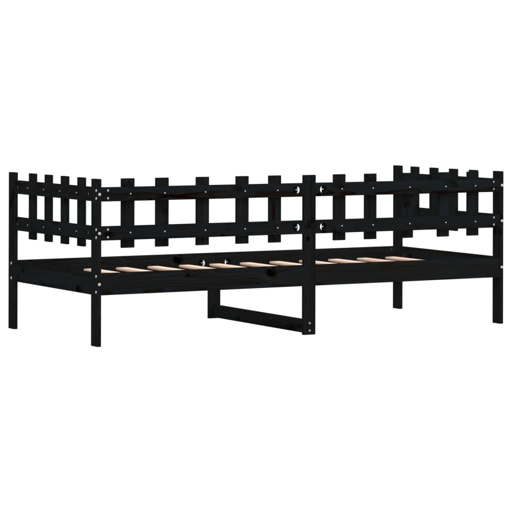 Daybed Black 80x200 cm Solid Pine