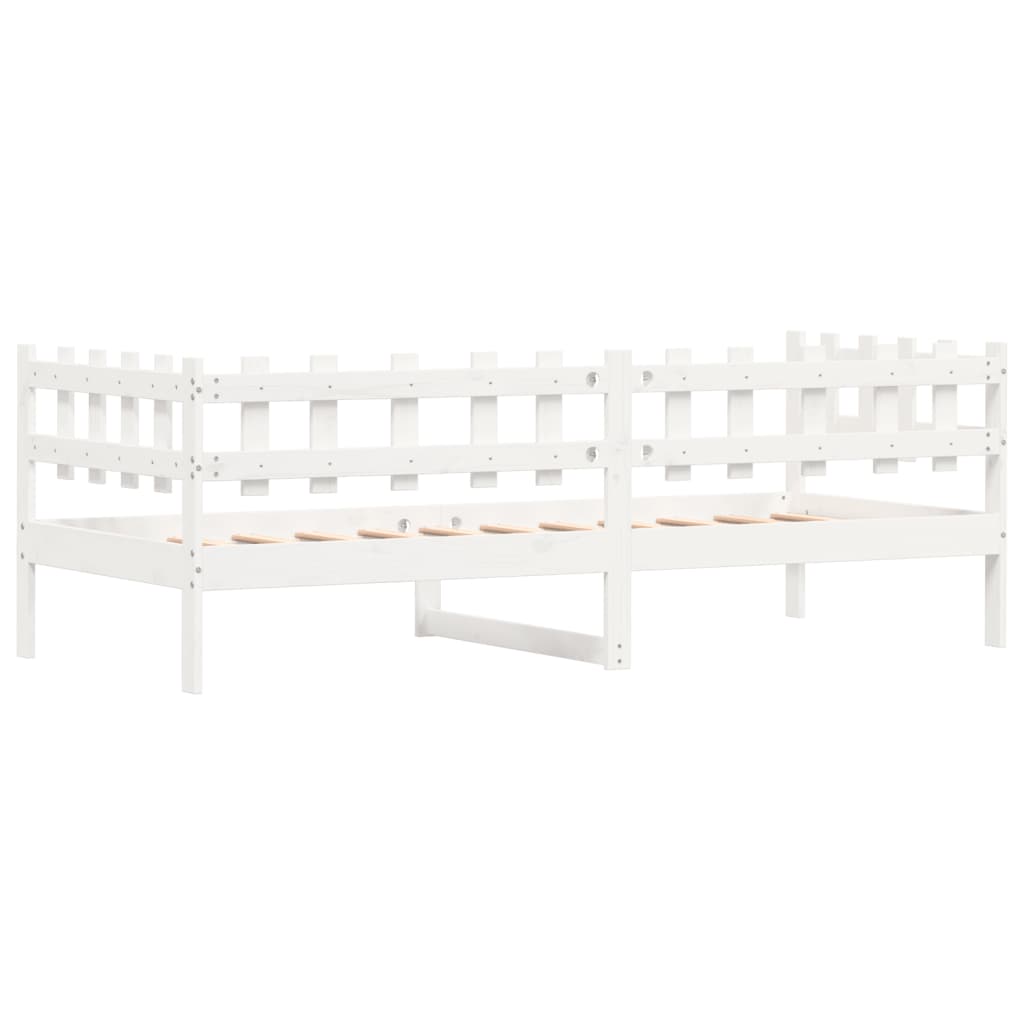 Daybed without mattress white 90x200 cm solid pine wood