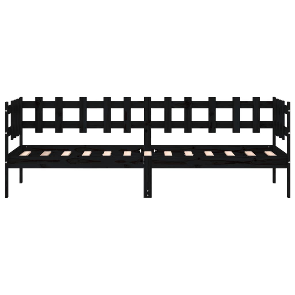 Daybed Black 90x200 cm Solid Pine