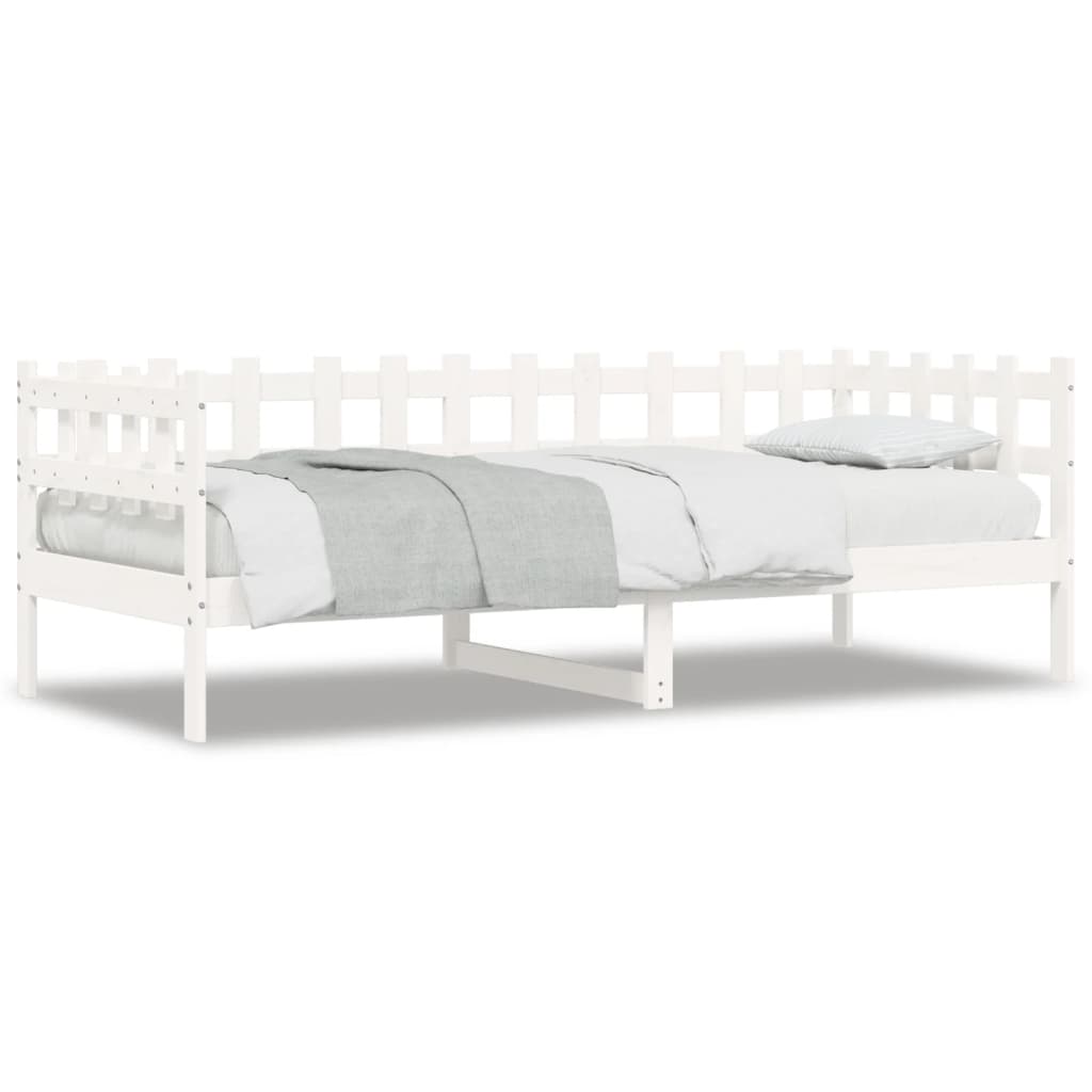 Daybed without mattress white 90x190 cm solid pine wood