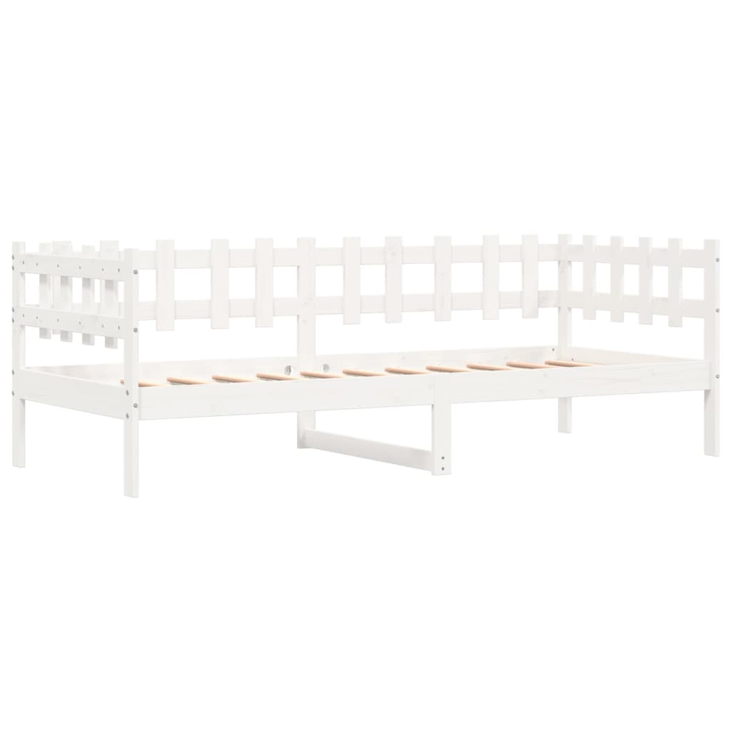 Daybed without mattress white 90x190 cm solid pine wood