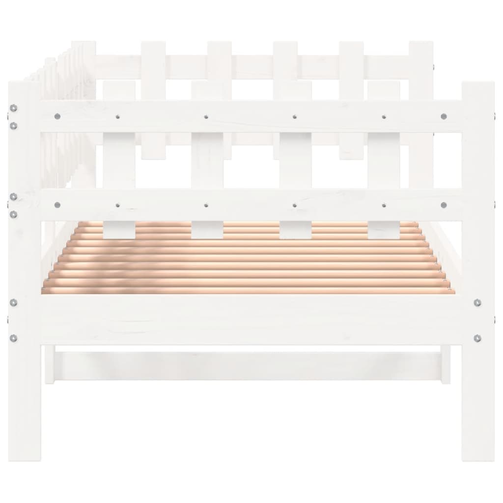 Daybed without mattress white 90x190 cm solid pine wood