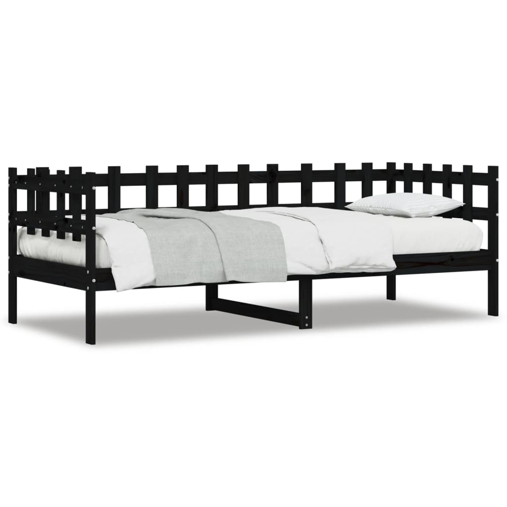 Daybed Black 90x190 cm Solid Pine