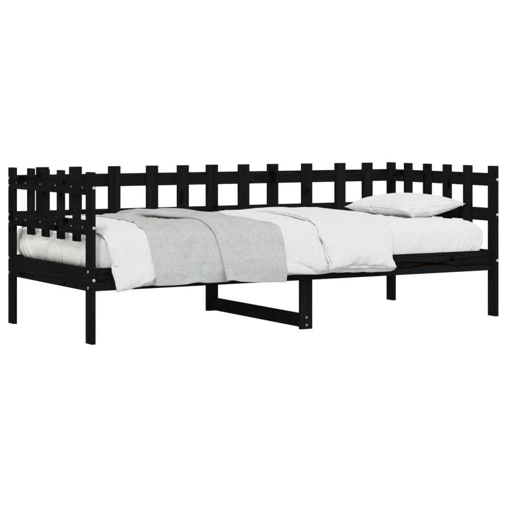 Daybed Black 90x190 cm Solid Pine