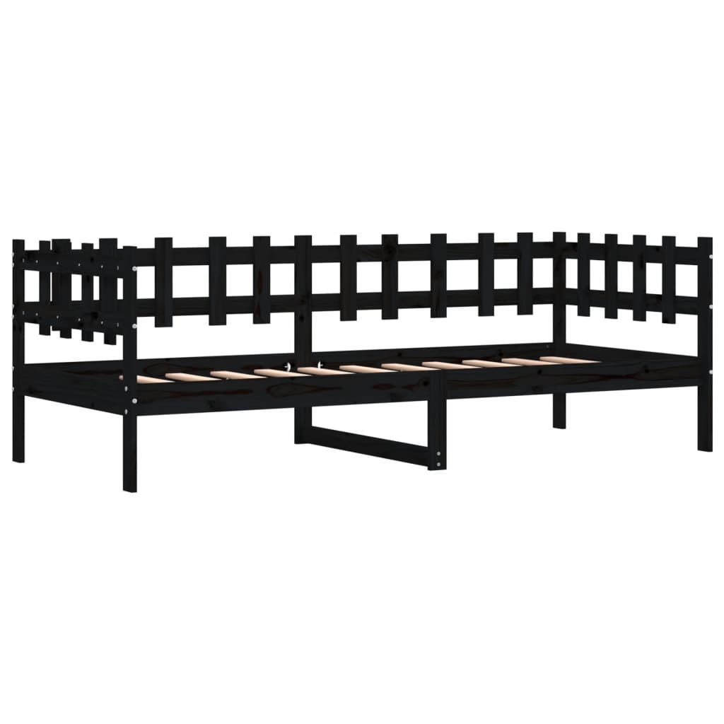 Daybed Black 90x190 cm Solid Pine