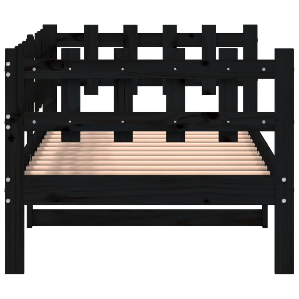 Daybed Black 90x190 cm Solid Pine