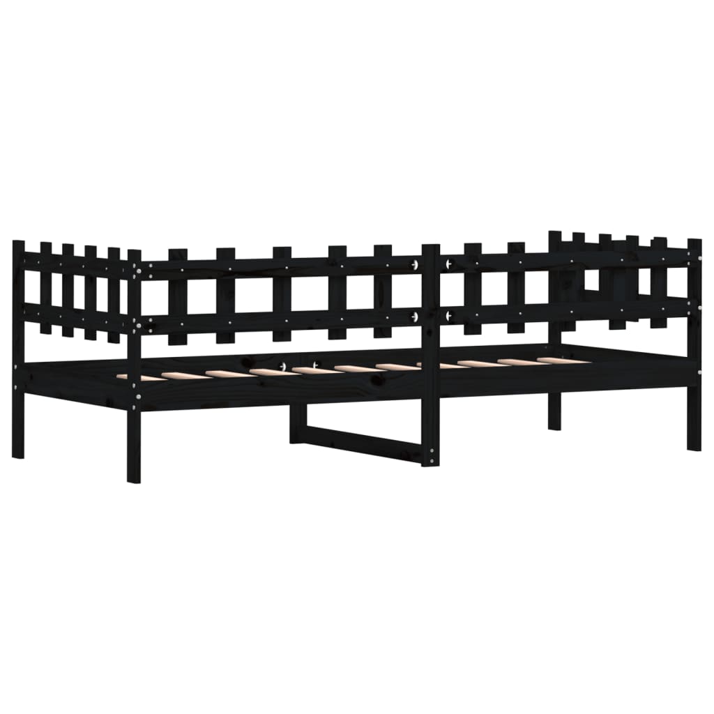 Daybed Black 90x190 cm Solid Pine