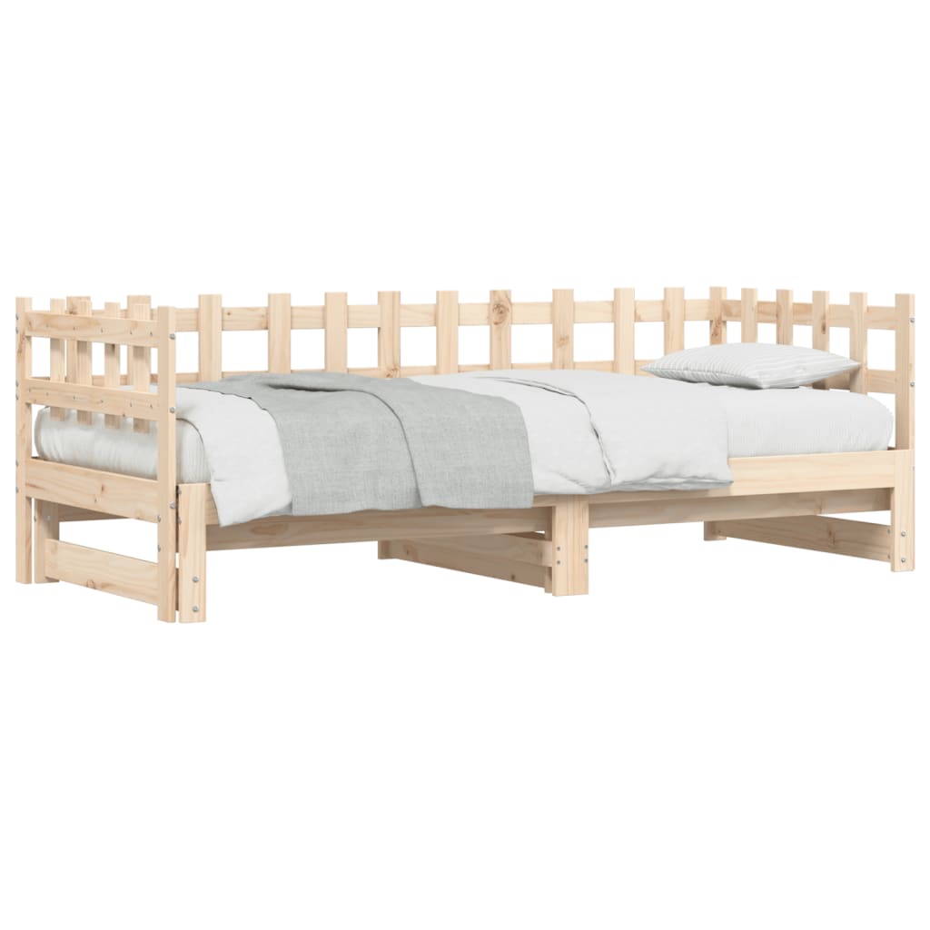 Daybed extendable 2x(80x200) cm solid pine wood