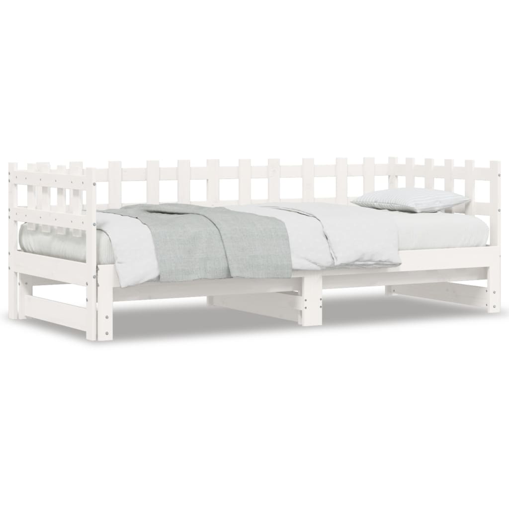 Daybed Extendable White 2x(80x200) cm Solid Pine