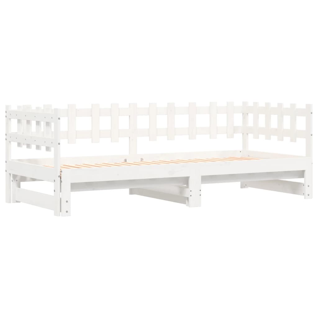 Daybed Extendable White 2x(80x200) cm Solid Pine