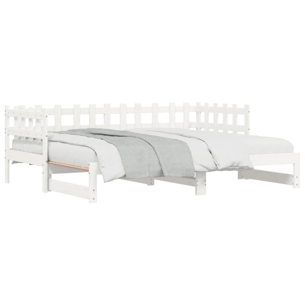 Daybed Extendable White 2x(80x200) cm Solid Pine