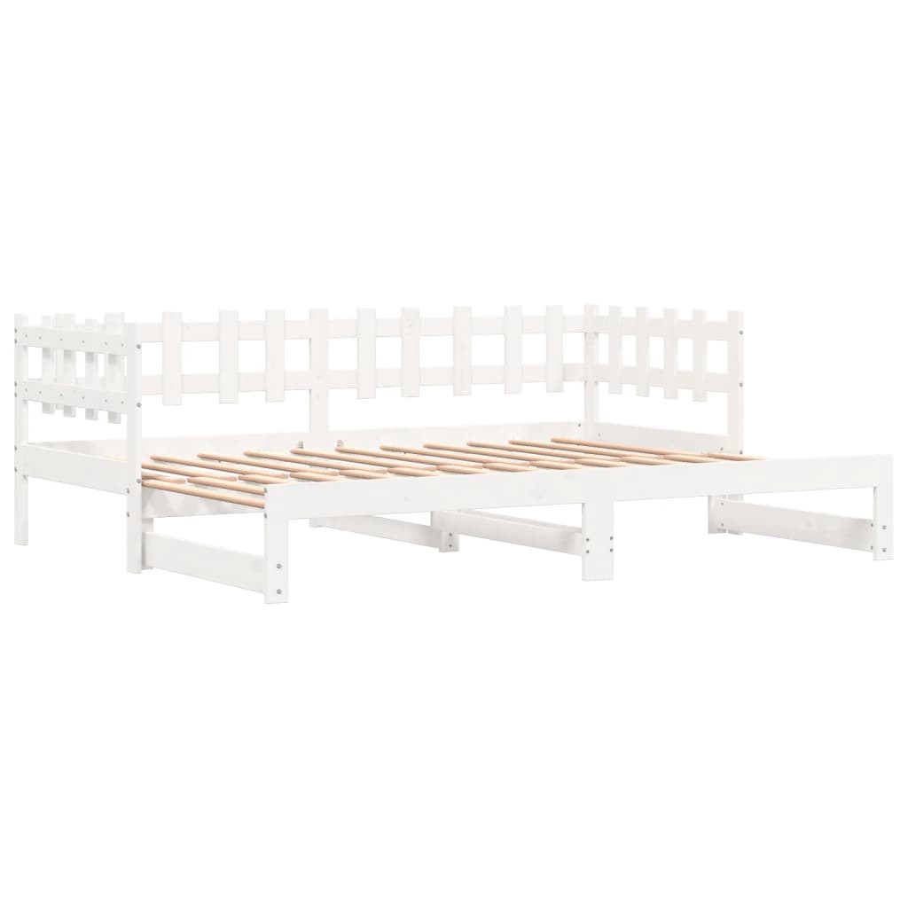 Daybed Extendable White 2x(80x200) cm Solid Pine