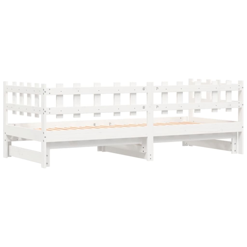 Daybed Extendable White 2x(80x200) cm Solid Pine