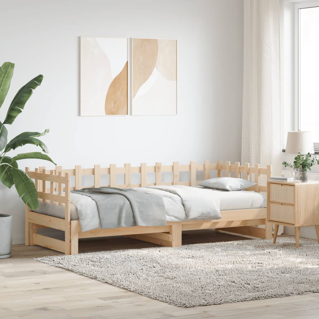 Daybed extendable 2x(90x200) cm solid pine wood