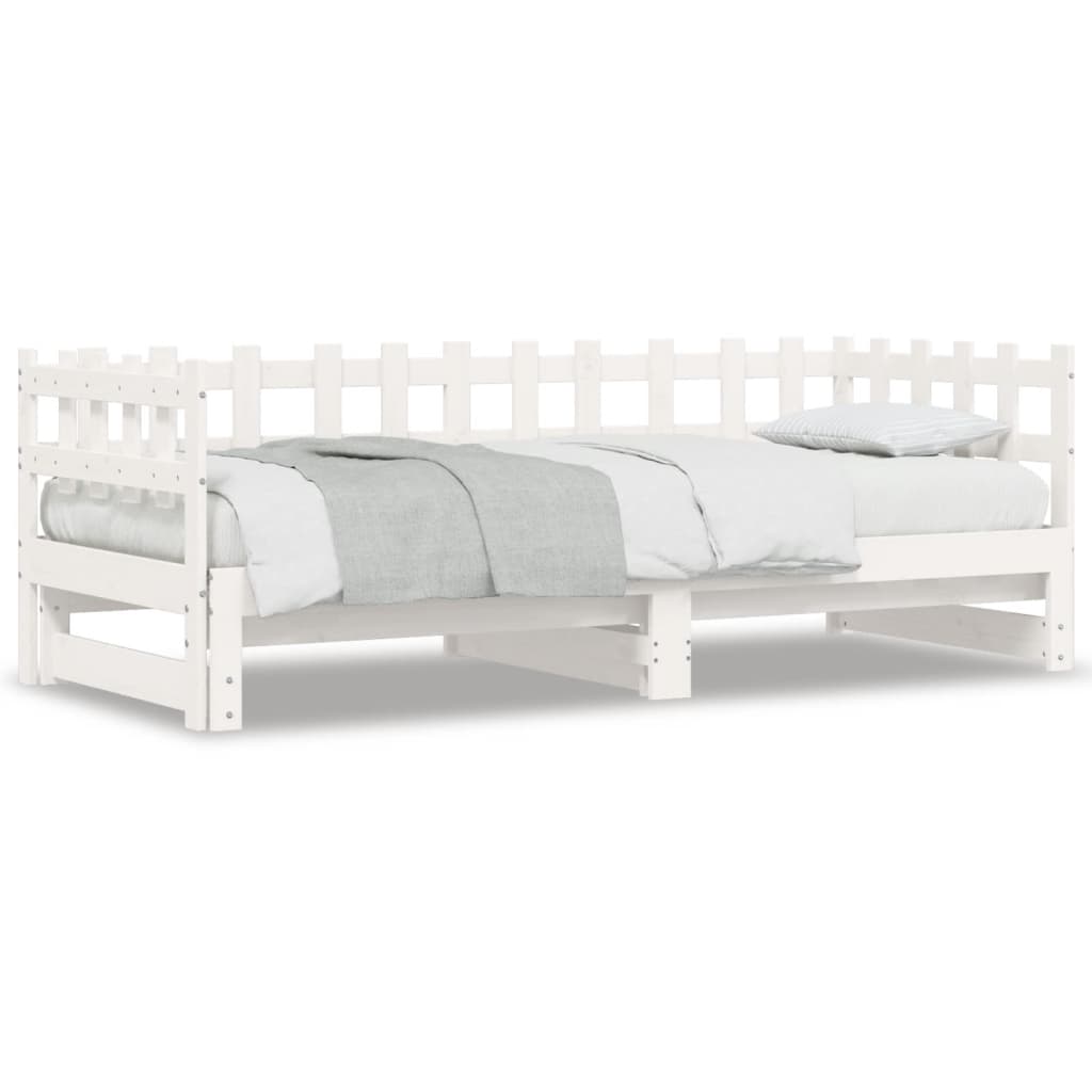 Daybed Extendable White 2x(90x200) cm Solid Pine