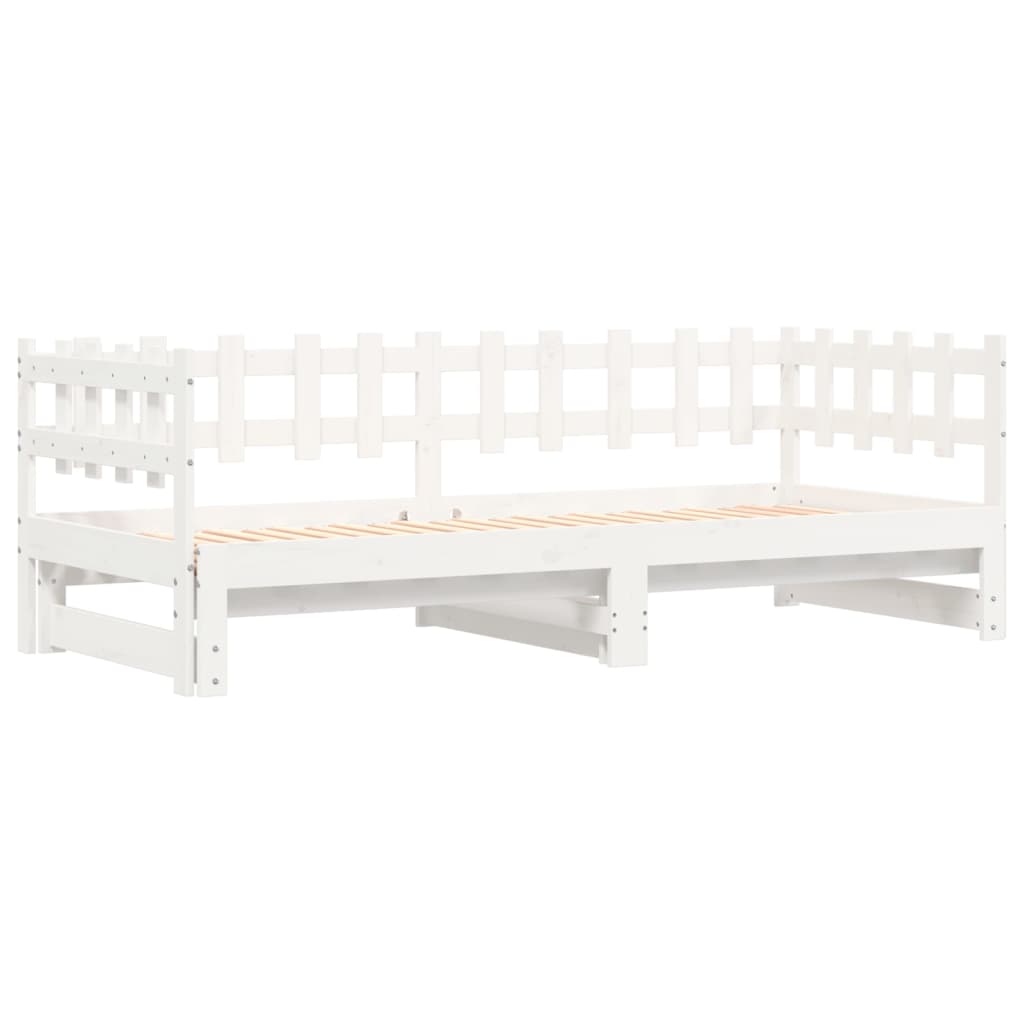 Daybed Extendable White 2x(90x200) cm Solid Pine