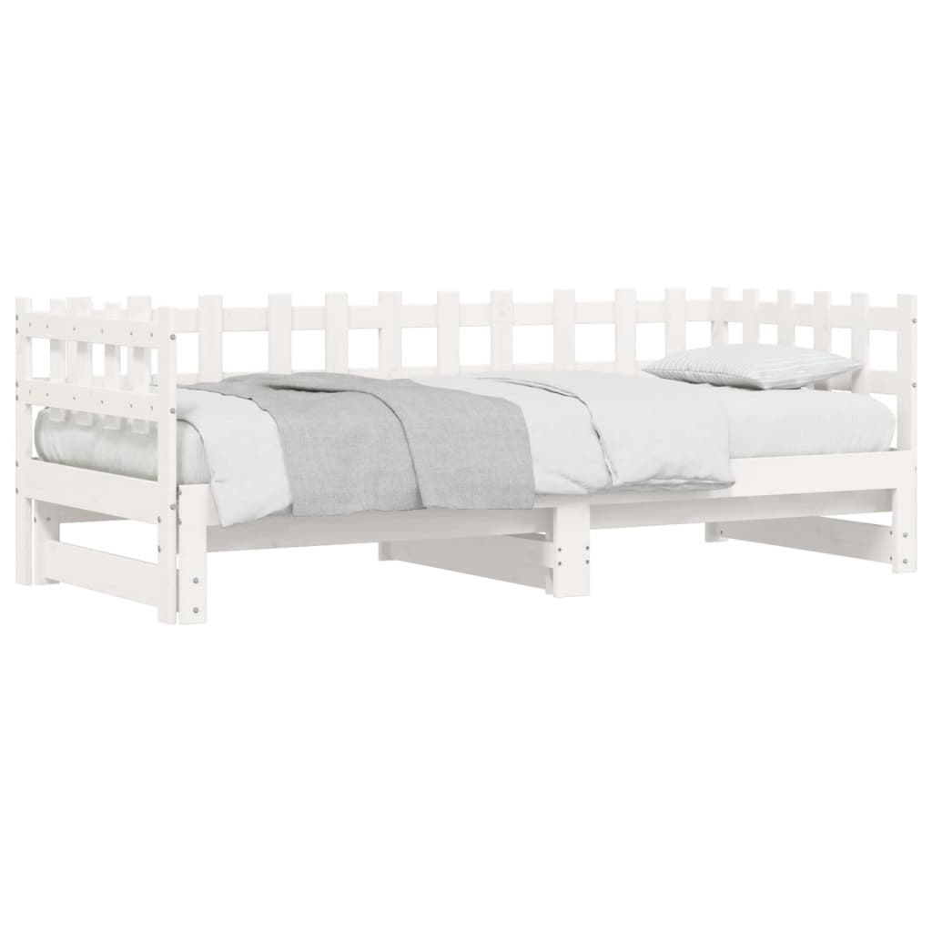 Daybed Extendable White 2x(90x200) cm Solid Pine