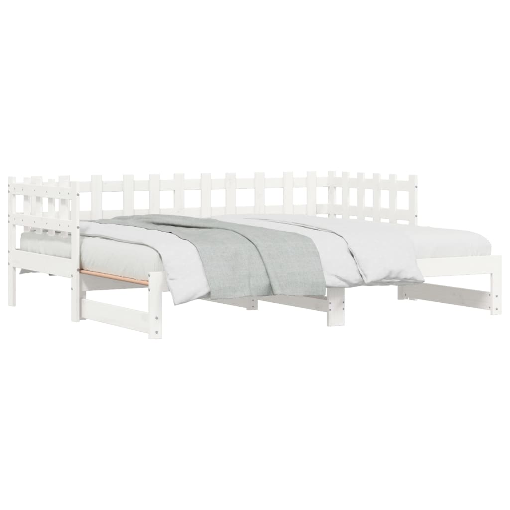 Daybed Extendable White 2x(90x200) cm Solid Pine