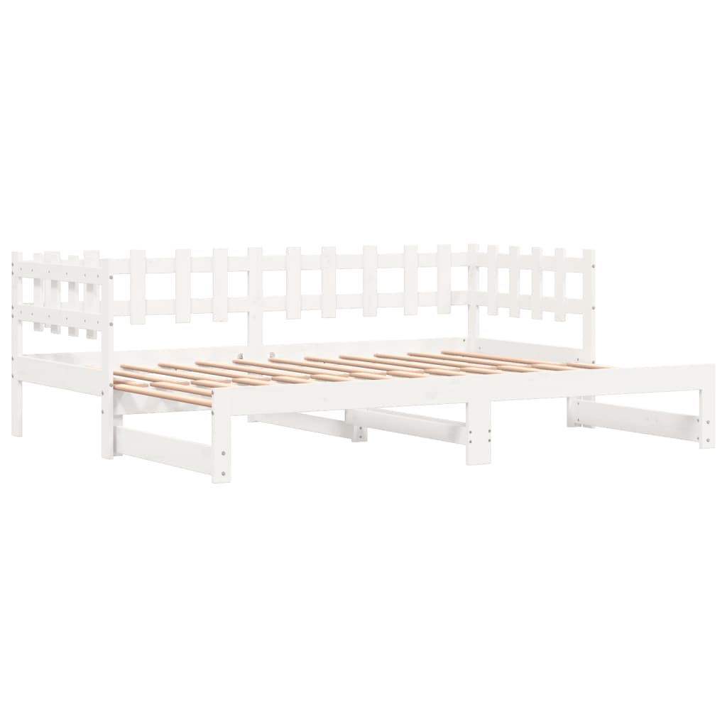 Daybed Extendable White 2x(90x200) cm Solid Pine