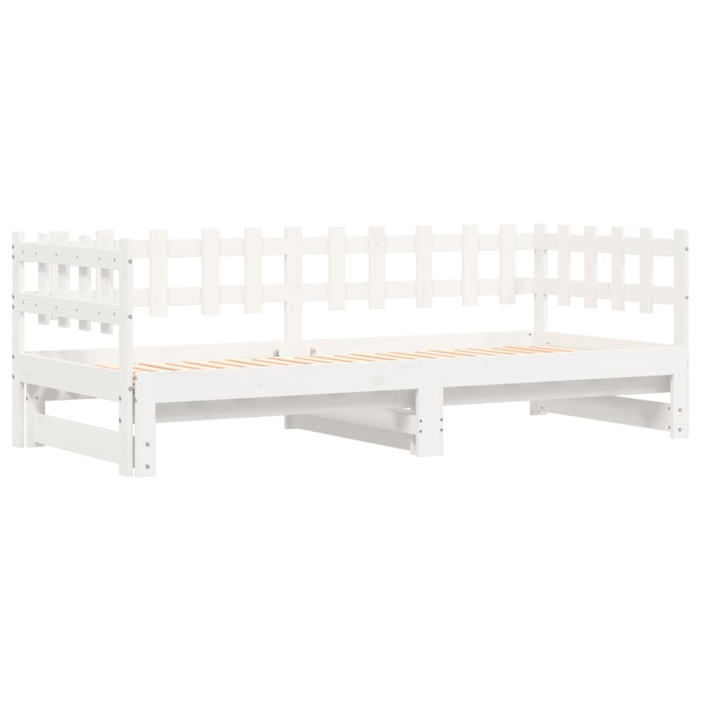 Daybed Extendable White 2x(90x190) cm Solid Pine Wood