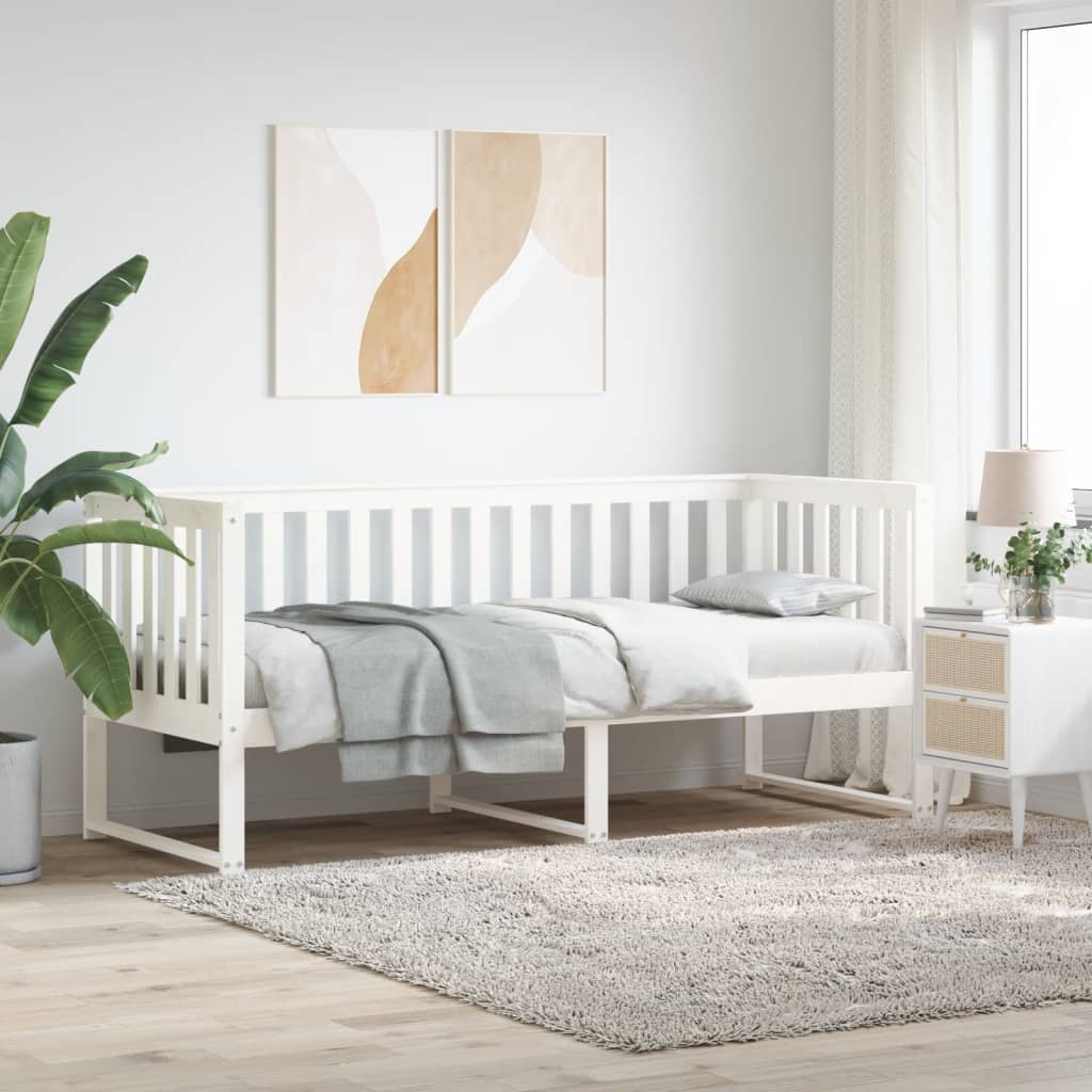 Daybed without mattress white 80x200 cm solid pine wood