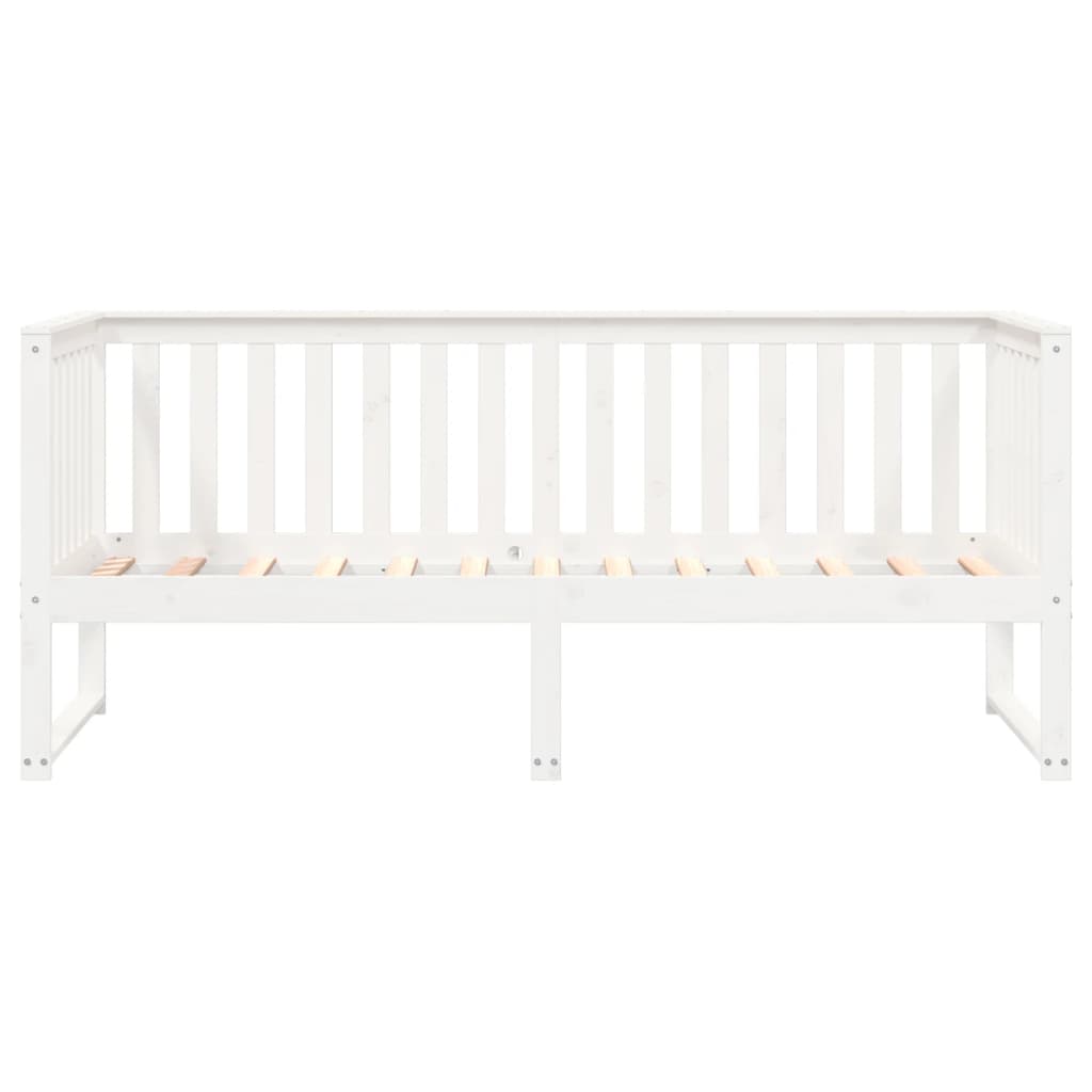 Daybed without mattress white 90x190 cm solid pine wood