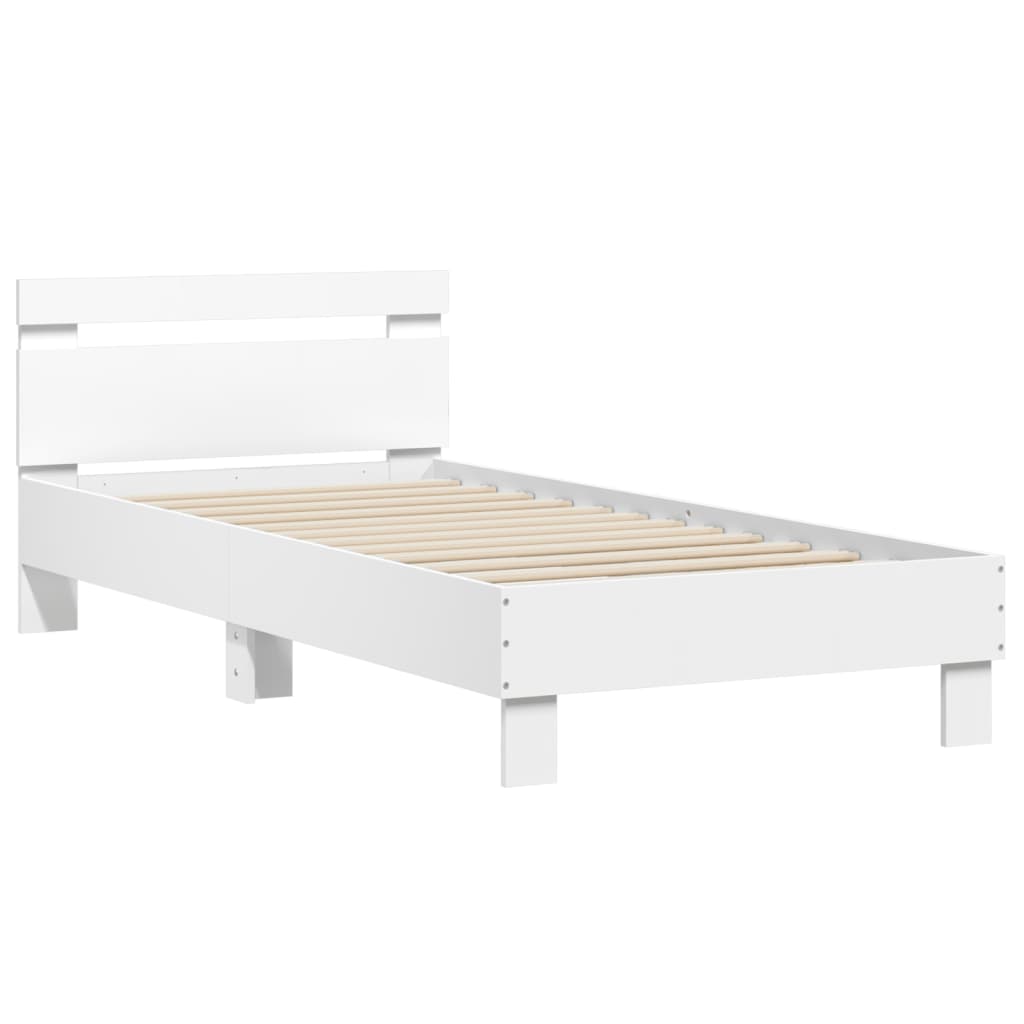 Bed frame with headboard white 90x190 cm wood material