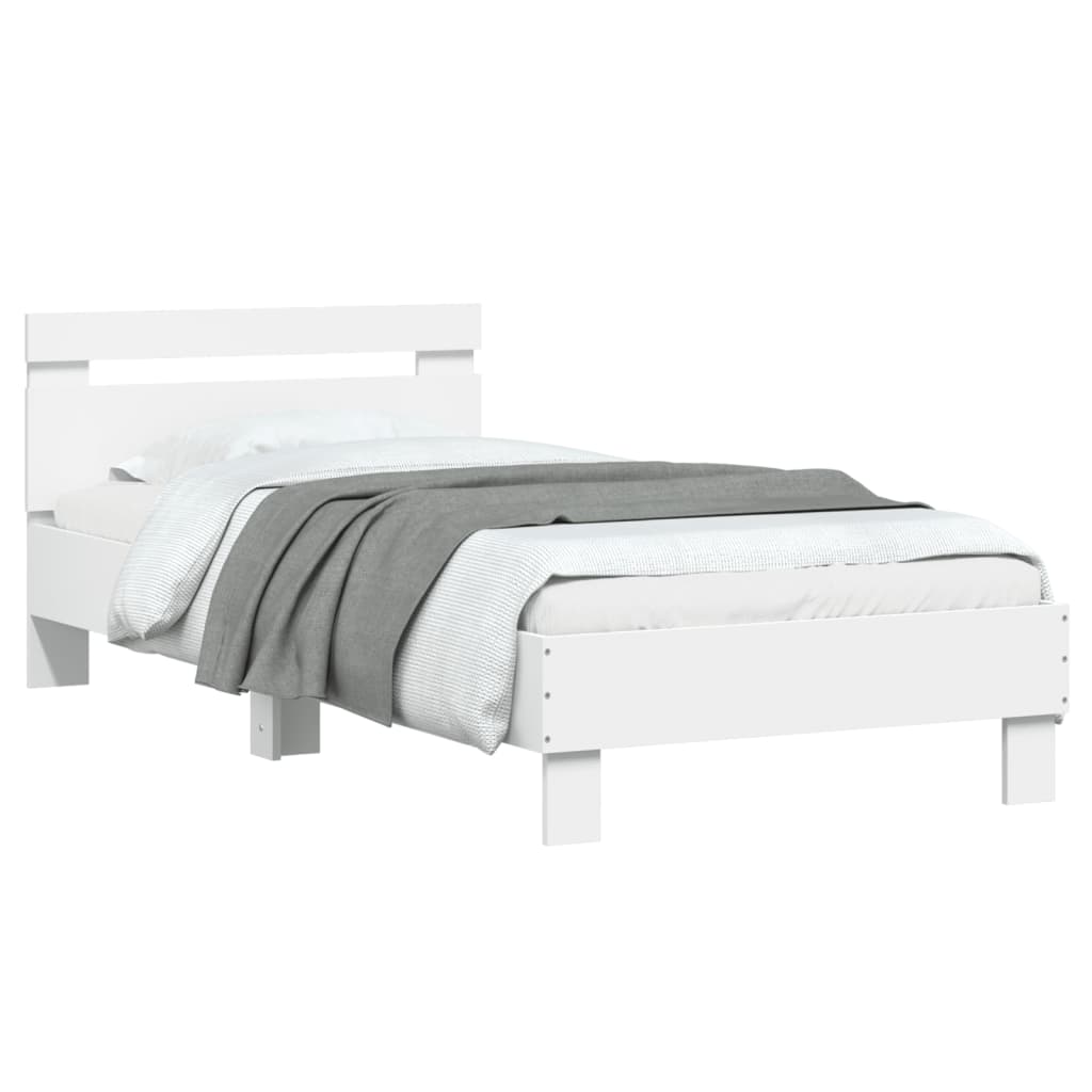 Bed frame with headboard white 90x190 cm wood material