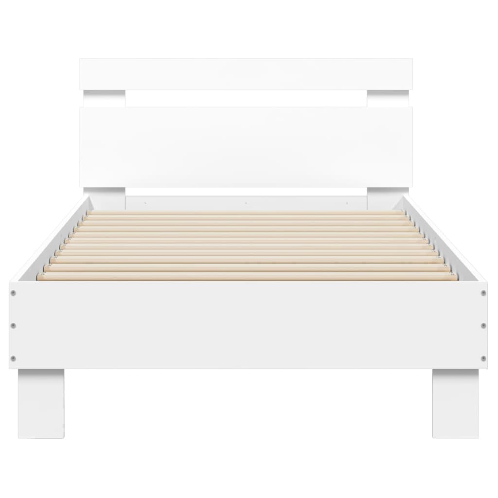 Bed frame with headboard white 90x190 cm wood material