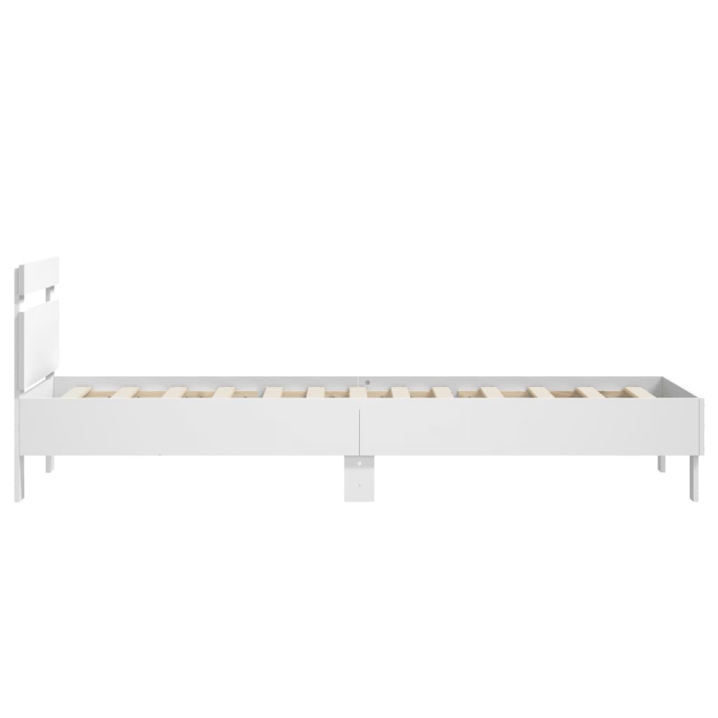 Bed frame with headboard white 90x190 cm wood material