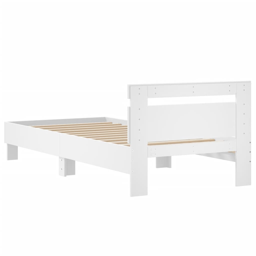 Bed frame with headboard white 90x190 cm wood material