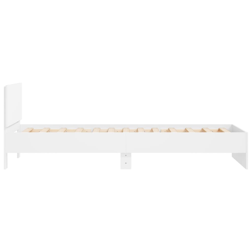 Bed frame with headboard white 100x200 cm wood material