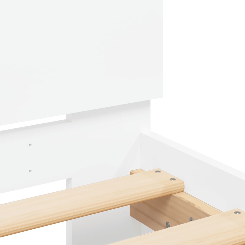 Bed frame with headboard white 100x200 cm wood material