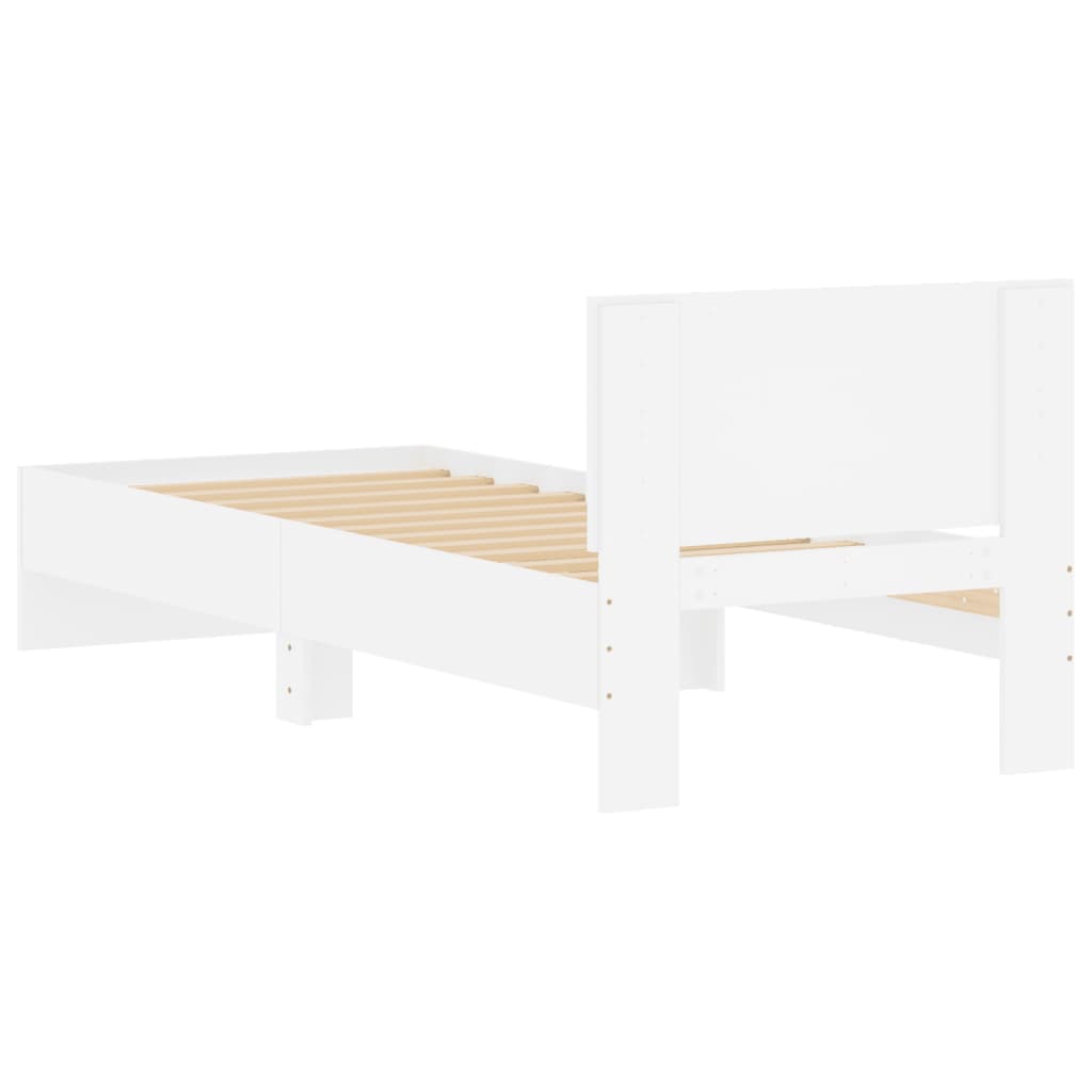 Bed frame with headboard white 90x200 cm wood material