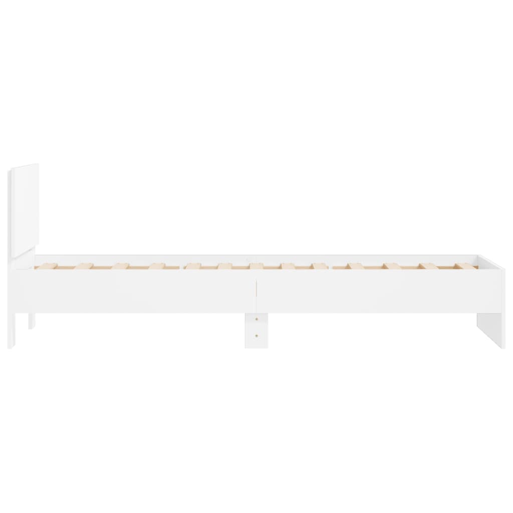 Bed frame with headboard white 90x190 cm wood material