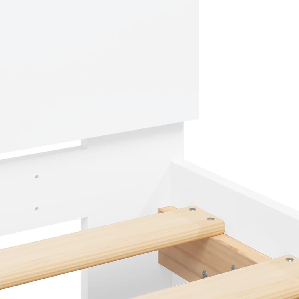 Bed frame with headboard white 75x190 cm wood material