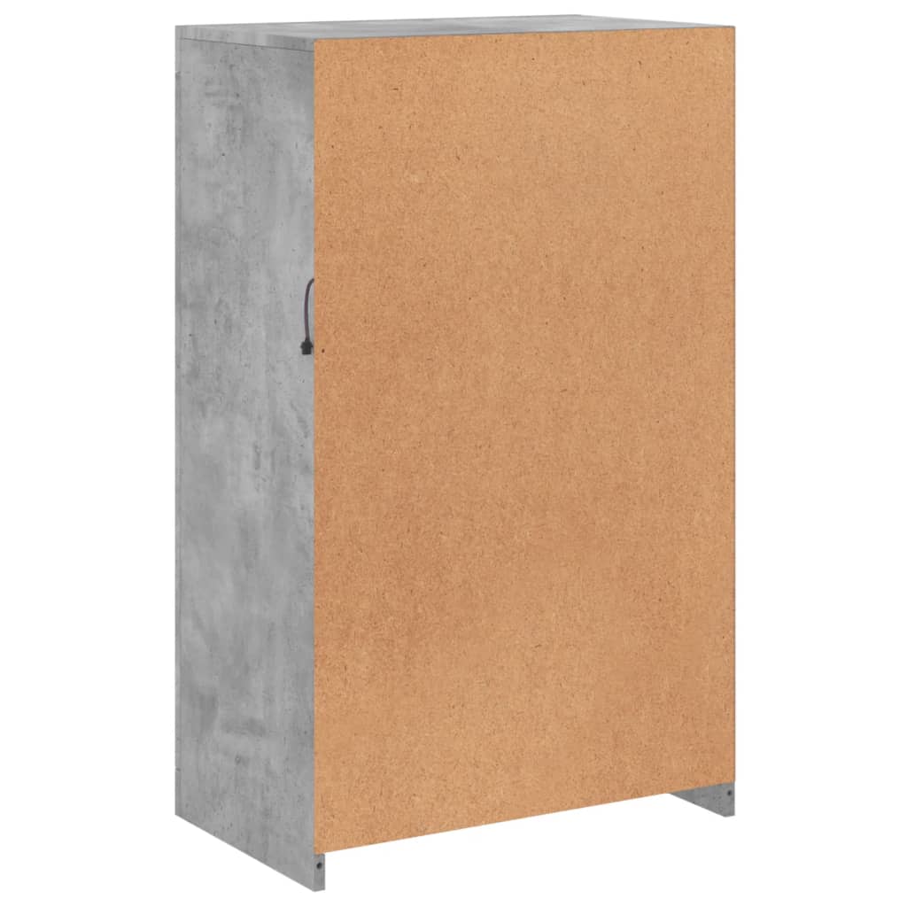 Side cabinet with LED lights concrete grey wood material