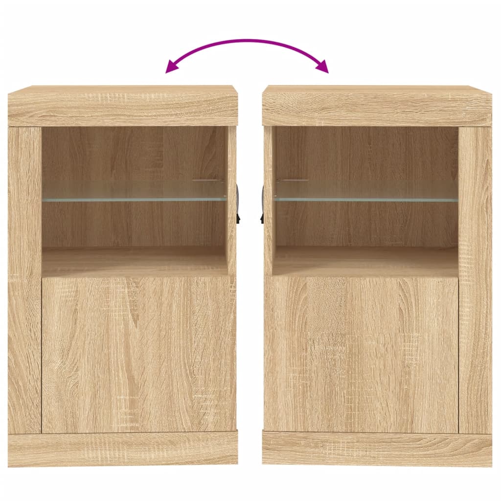 Side cabinets with LED lights 2 pcs. Sonoma oak