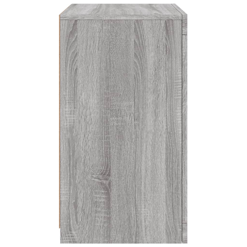 Side Cabinet with LED Lights Gray Sonoma Wood Material