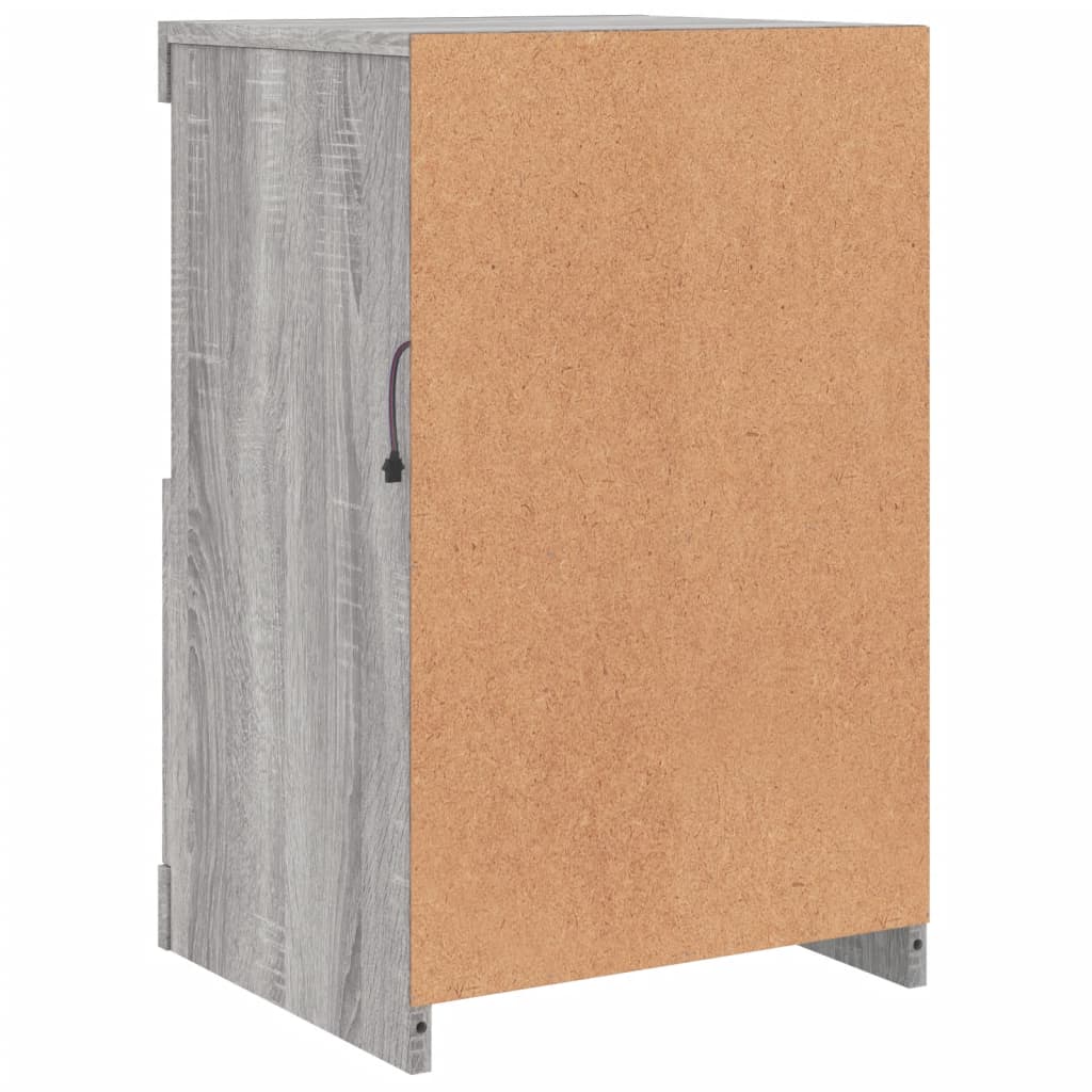 Side Cabinet with LED Lights Gray Sonoma Wood Material