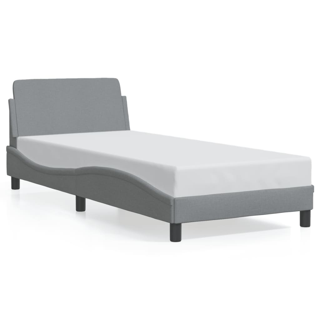 Bed frame without mattress light grey 80x200 cm fabric