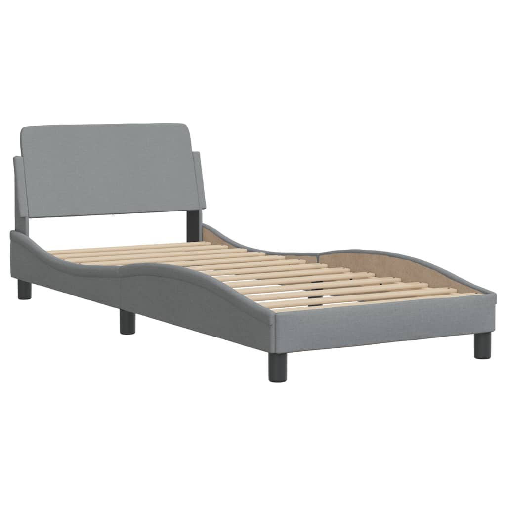 Bed frame without mattress light grey 80x200 cm fabric