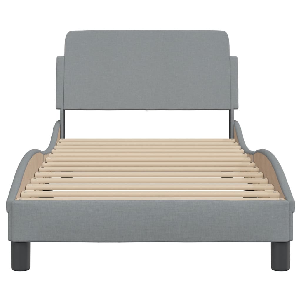 Bed frame without mattress light grey 80x200 cm fabric