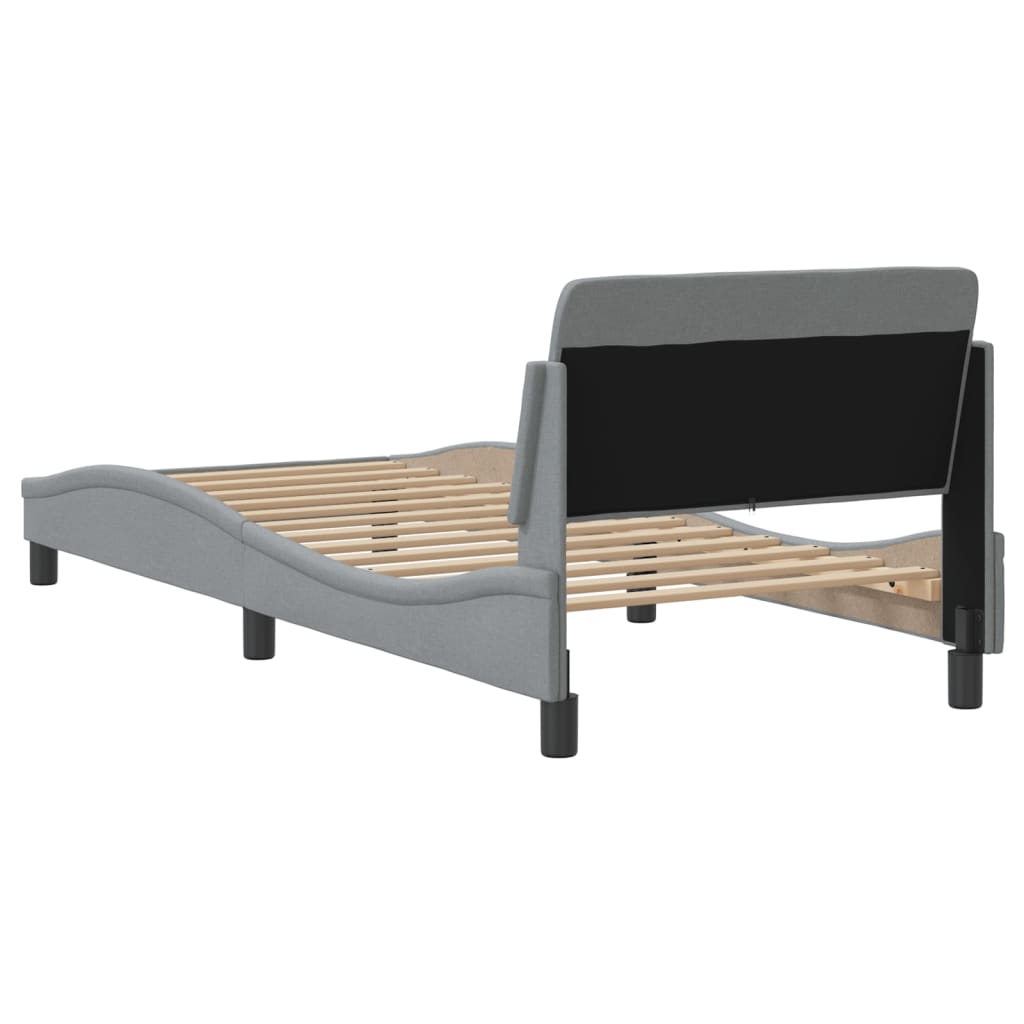 Bed frame without mattress light grey 80x200 cm fabric