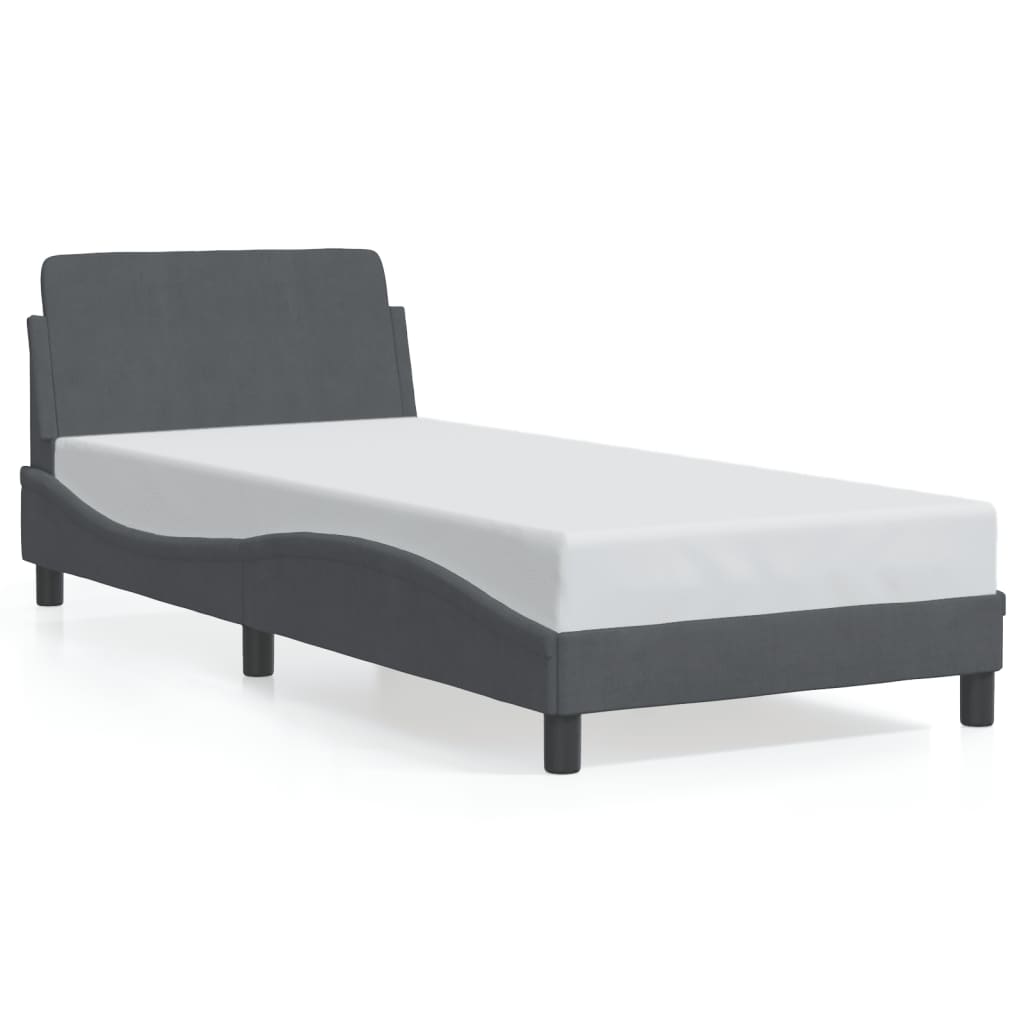 Bed frame without mattress dark grey 80x200 cm velvet