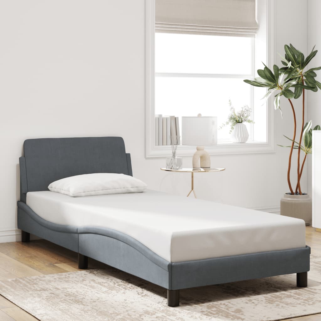 Bed frame without mattress dark grey 80x200 cm velvet